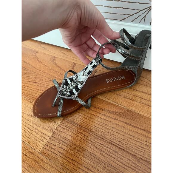 Boho beaded and sequins tribal sandals Monroe and Main sz 9.5 M shoes - Picture 3 of 6